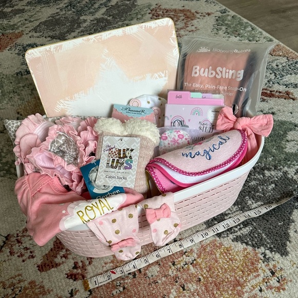 New Baby Newborn Girl Gift Set + Mom Pink Girly Baby Shower Gift for Her - Picture 11 of 16